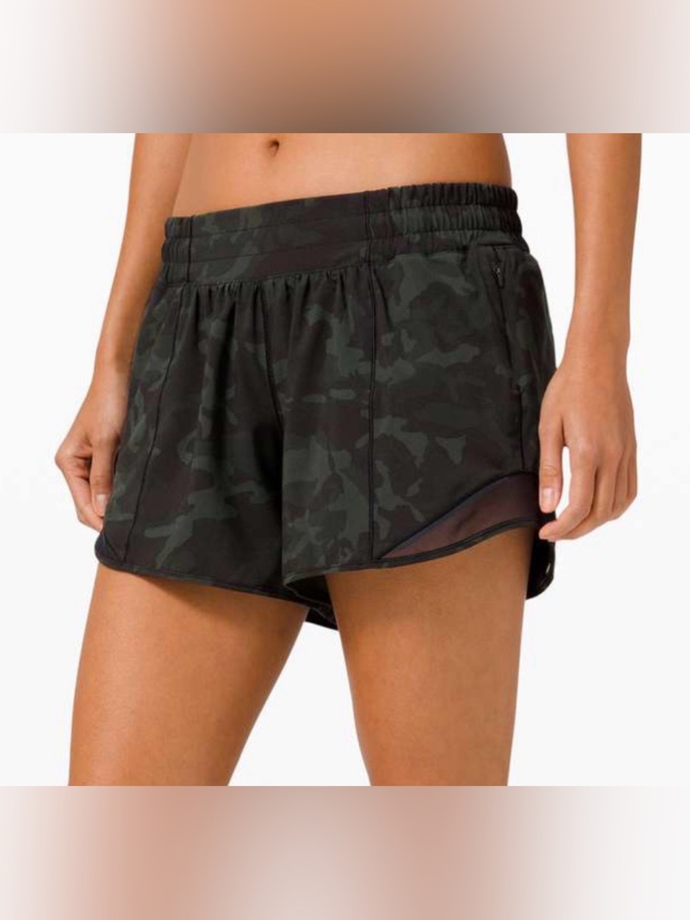 Lululemon Hotty Hot Short II *Long 4" Incognito Camo Multi Green Black Size 6